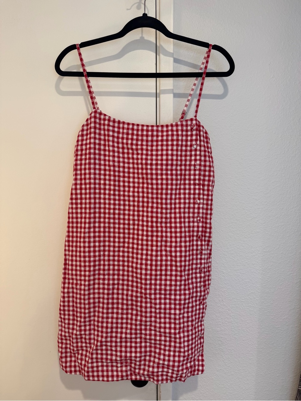 Abercrombie & Fitch Red Gingham Slip Dress
